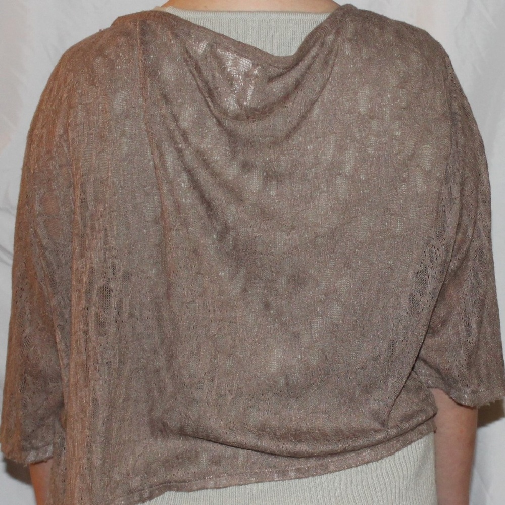 Airy, Distressed, Crocheted Shrug by Pout. L